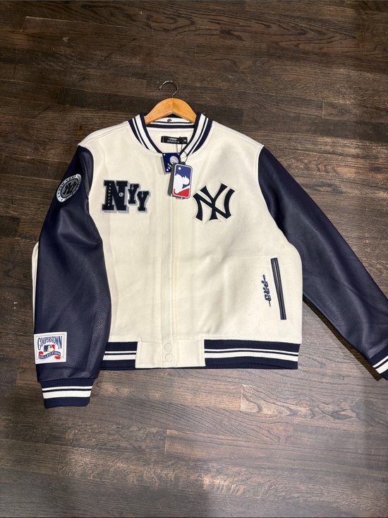 Pro Standard Jackets & Blazers - Two-Tone Wool Varsity Jacket - Navy & Cream